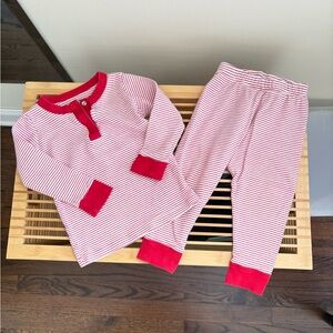Pippa Pima Cotton Red Striped Pajamas 2T EUC